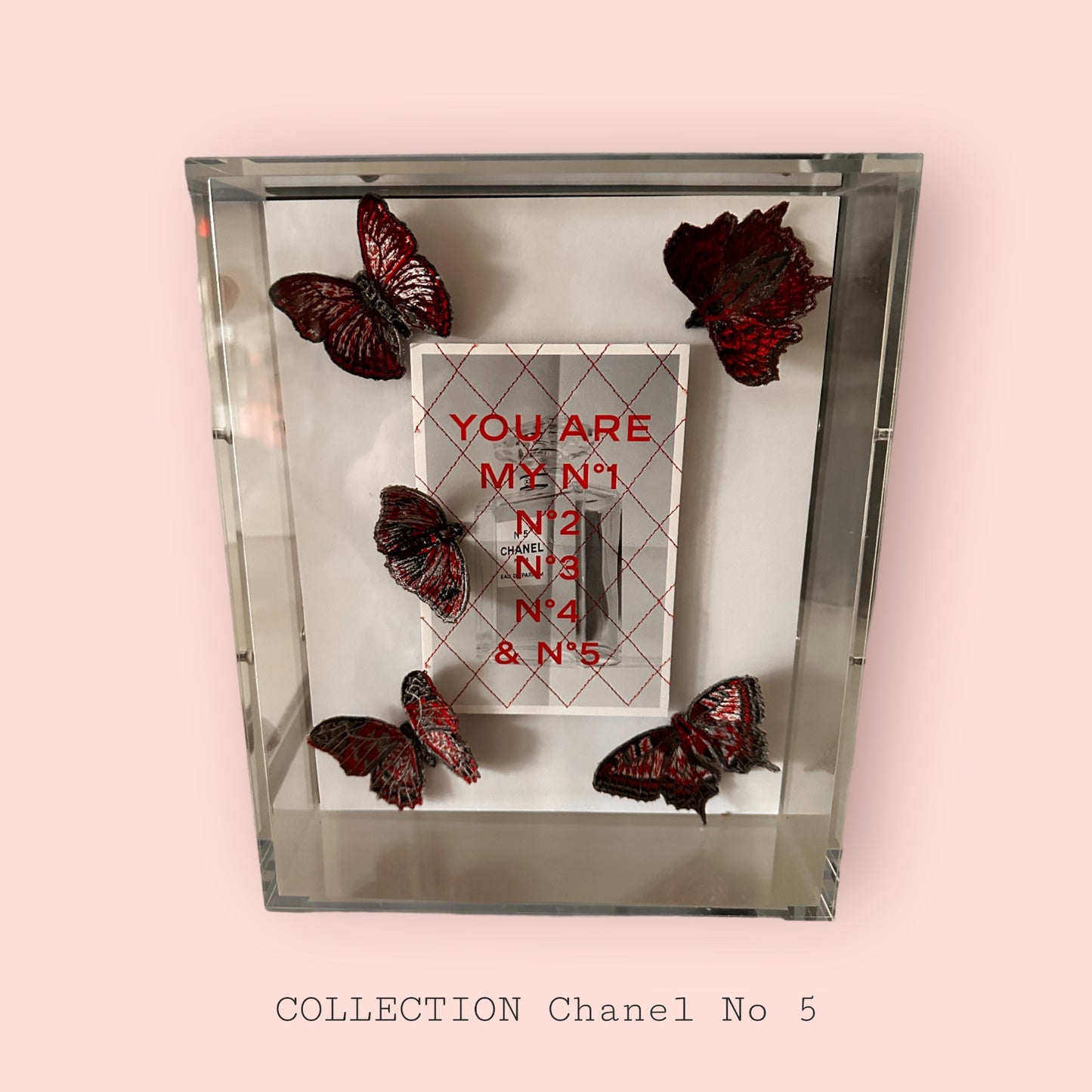 Custom embroidered Limited Edition Chanel Perfume Card Artboxes