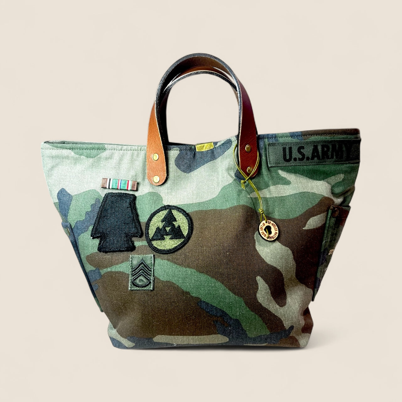 Reclaimed Petite Military tote