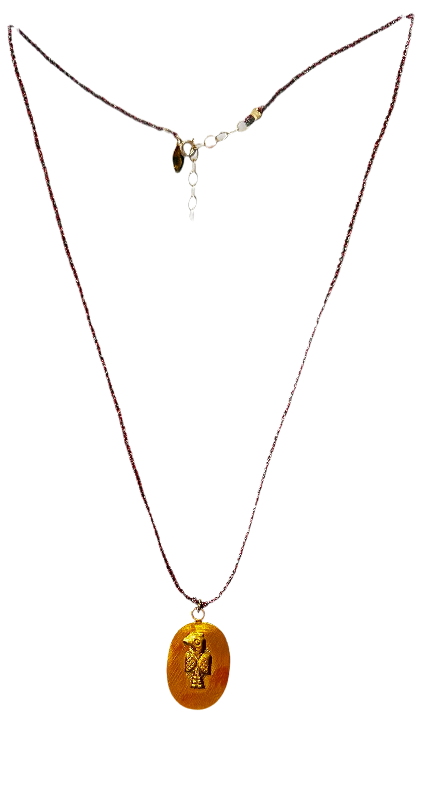 By Johanna lurex braid necklace with bird medal