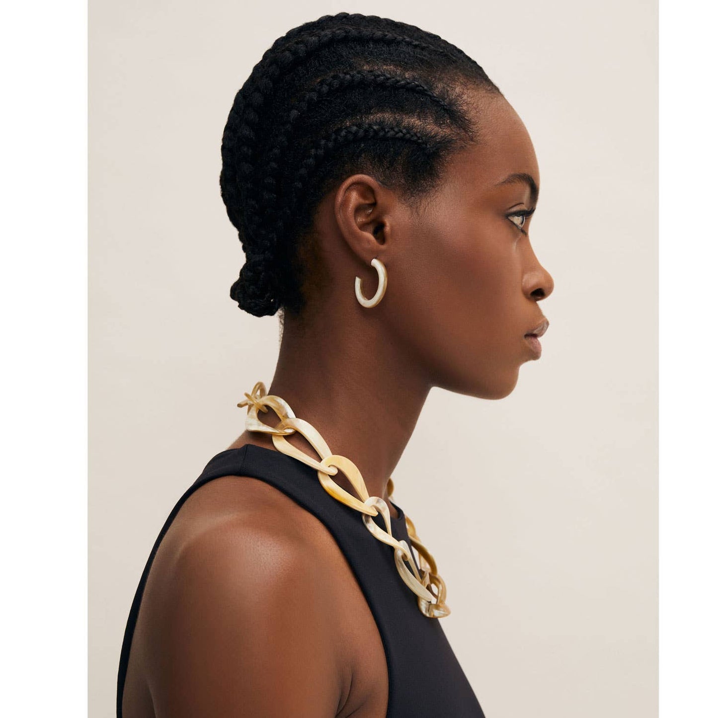 Rounded horn hoop - White/ Natural