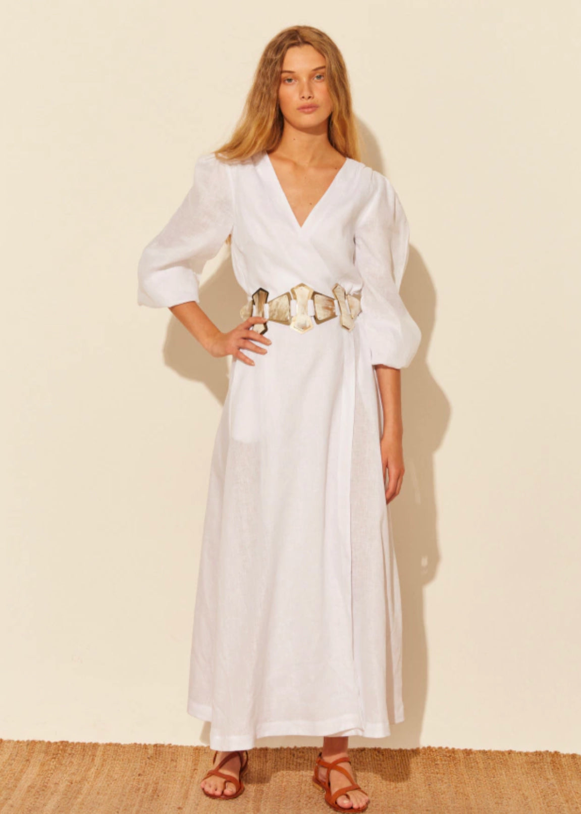 Solange M. Wrap dress with Asta & Alpaca Belt. S-Mode