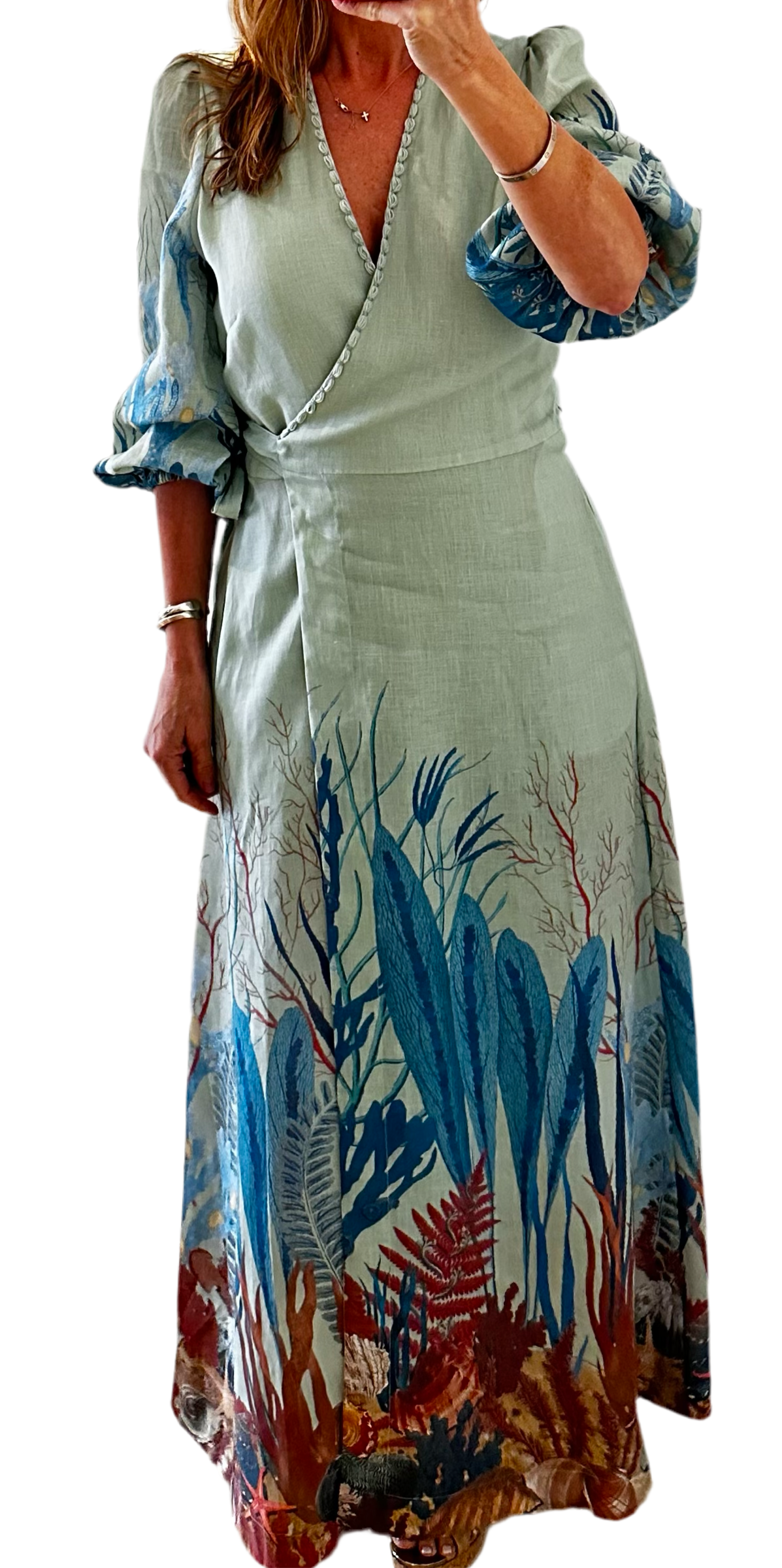 Solange M. S-Mode Ibiray Linen Wrap Dress in Aqua S-Mode