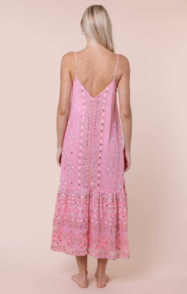 Juliet Dunn Mosaic Print V-Neck Midi Dress