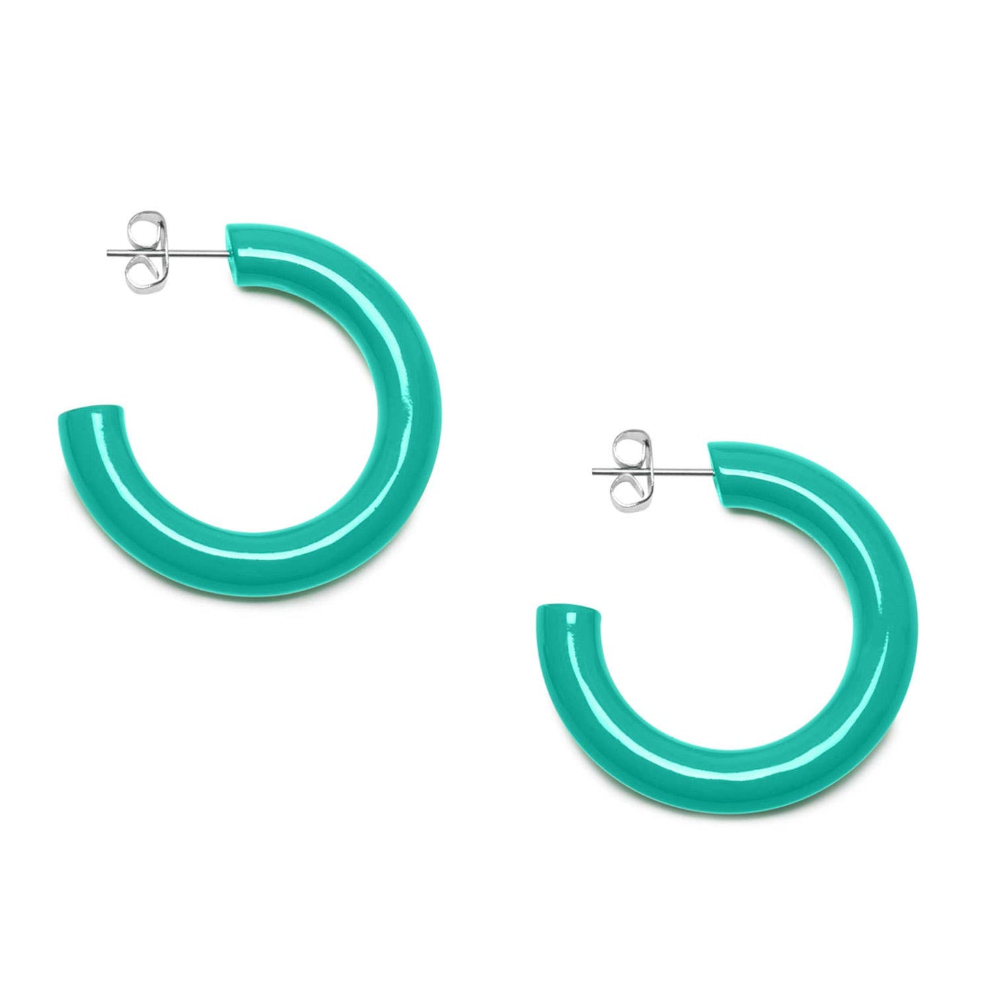 Rounded Aquamarine Lacquered hoop