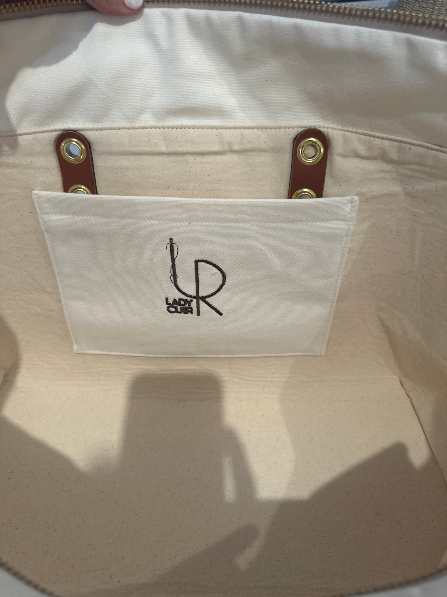 Lady Cuir Repurposed Large zippered Garment Tote