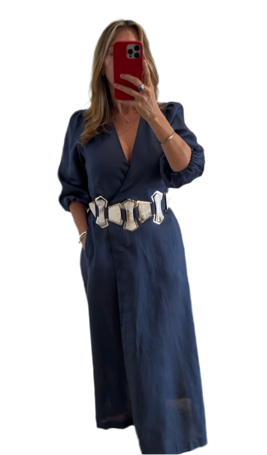 Solange M. Wrap dress with Asta & Alpaca Belt. S-Mode