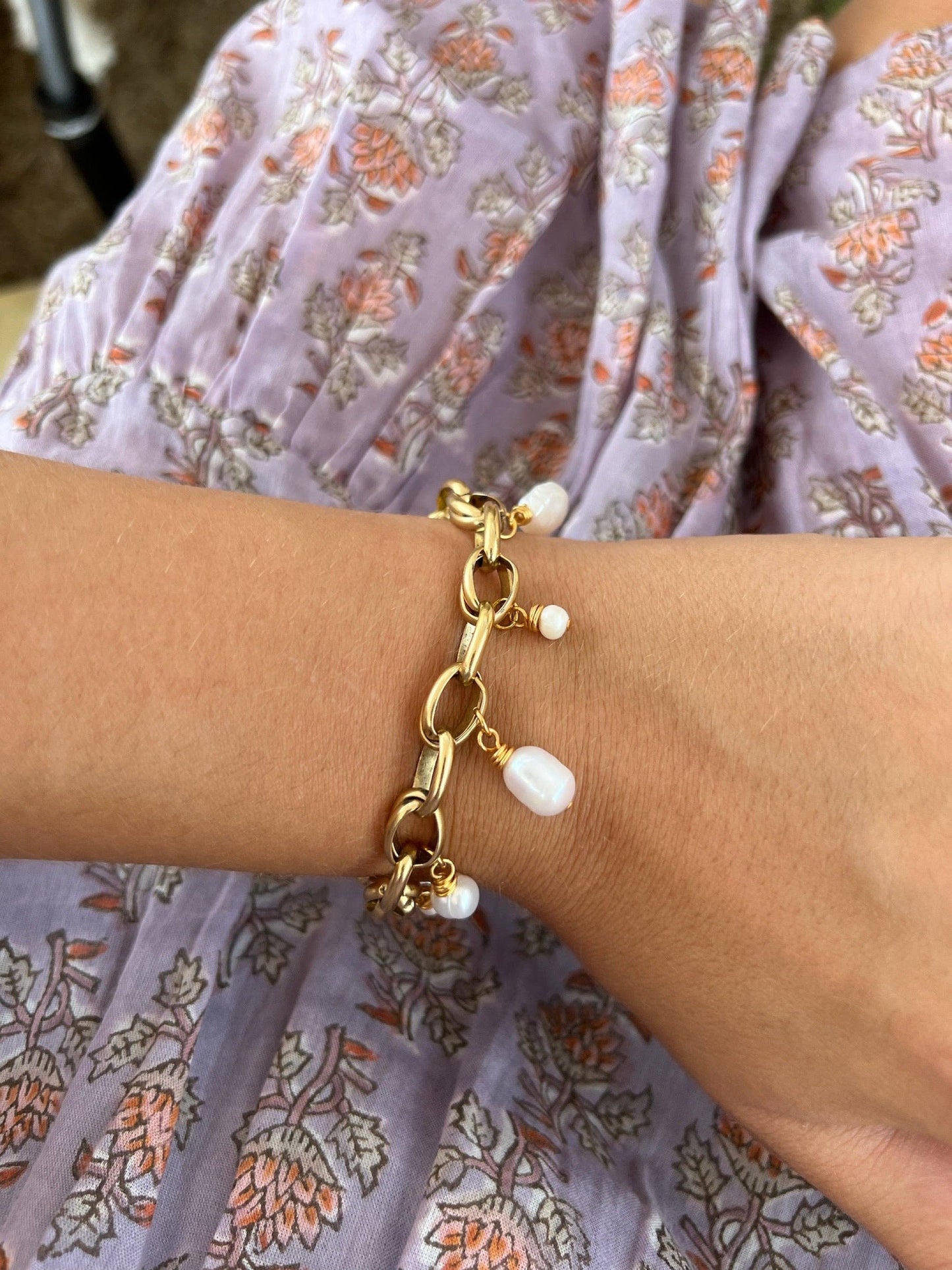 Bari Pearl Charm Bracelet