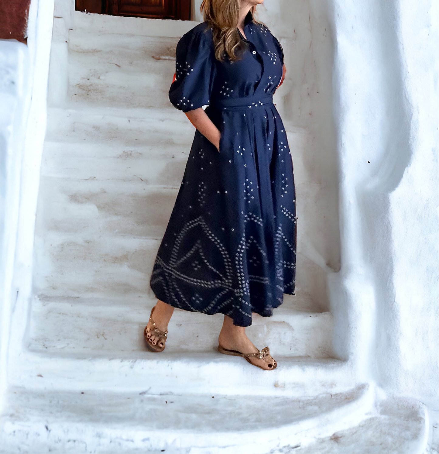 Seema Kahai Nila Bandini Dress puff sleeve