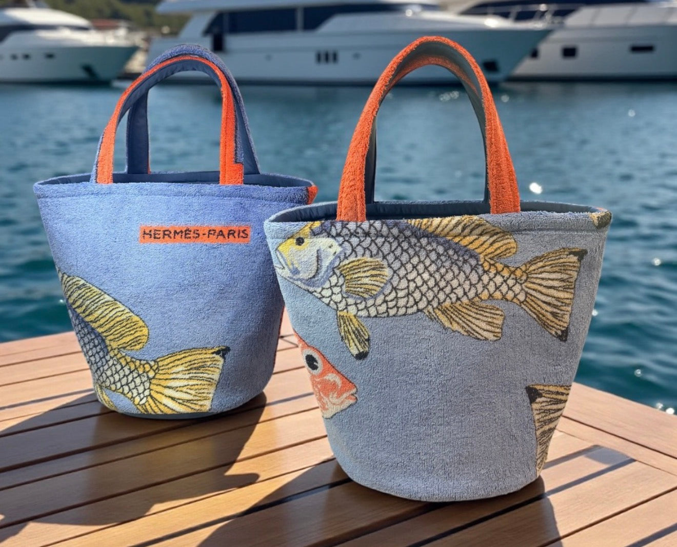 The Pescare Blu Bucket tote
