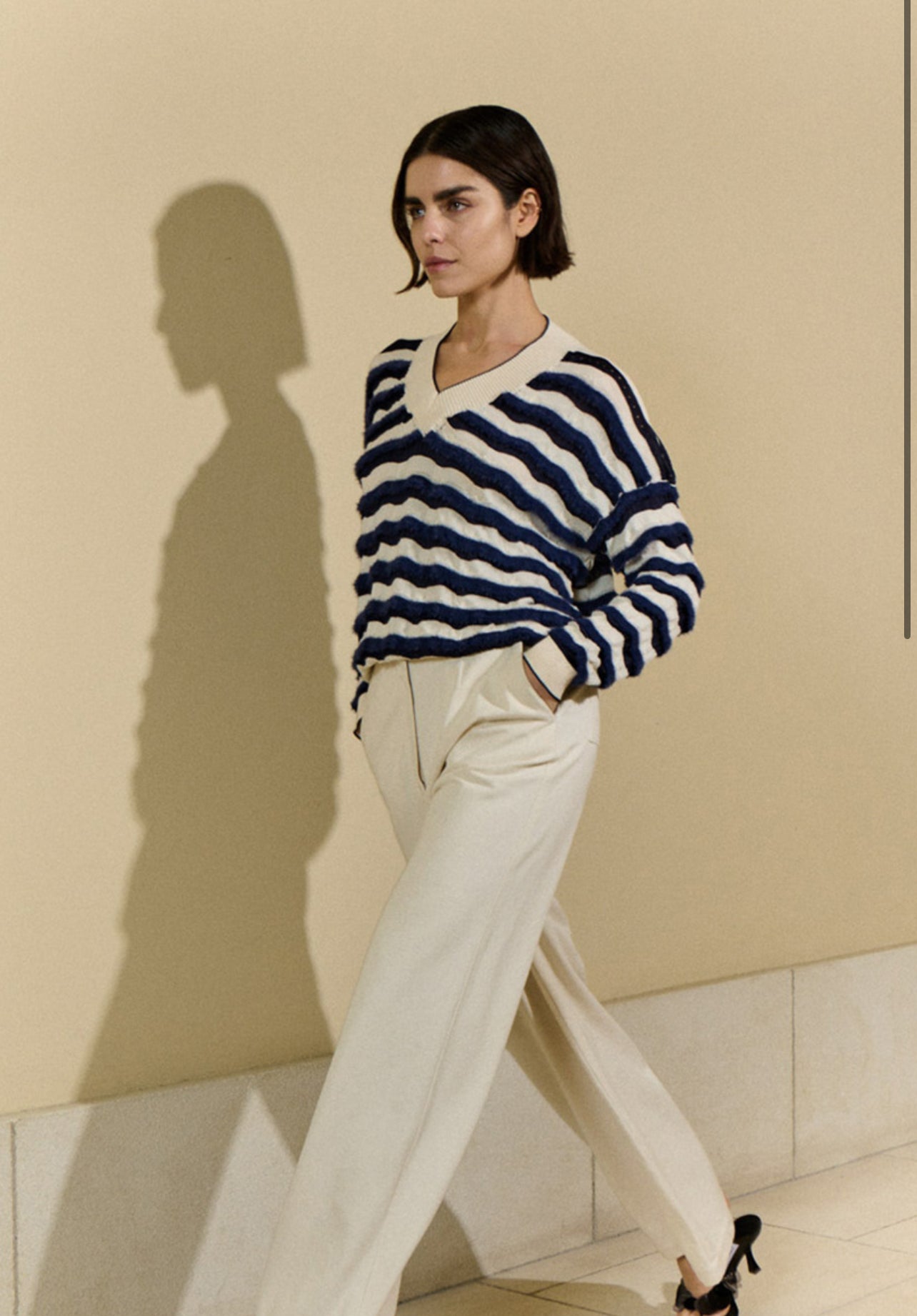 Sita Murt Stripe V-neck Sweater