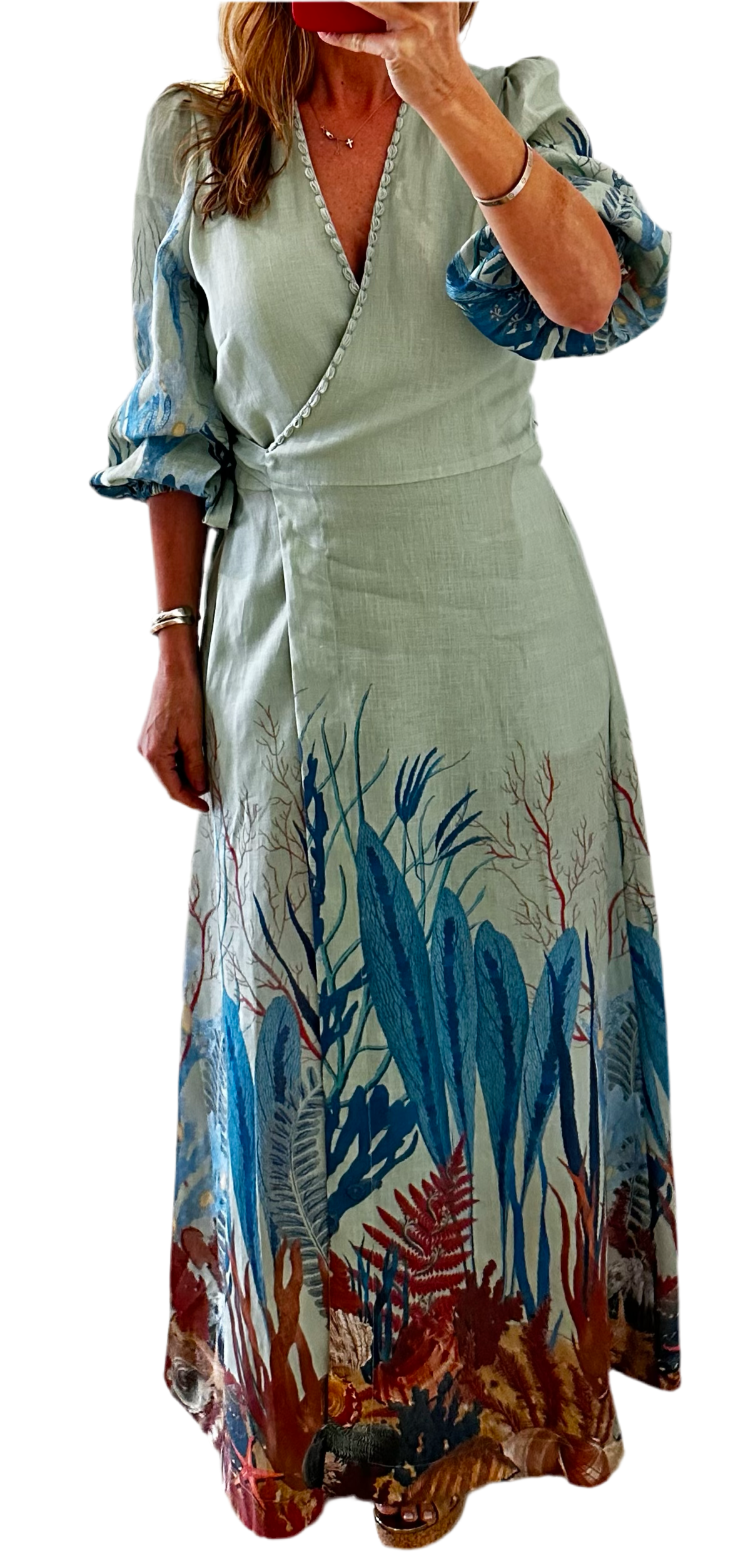 Solange M. S-Mode Ibiray Linen Wrap Dress in Aqua S-Mode