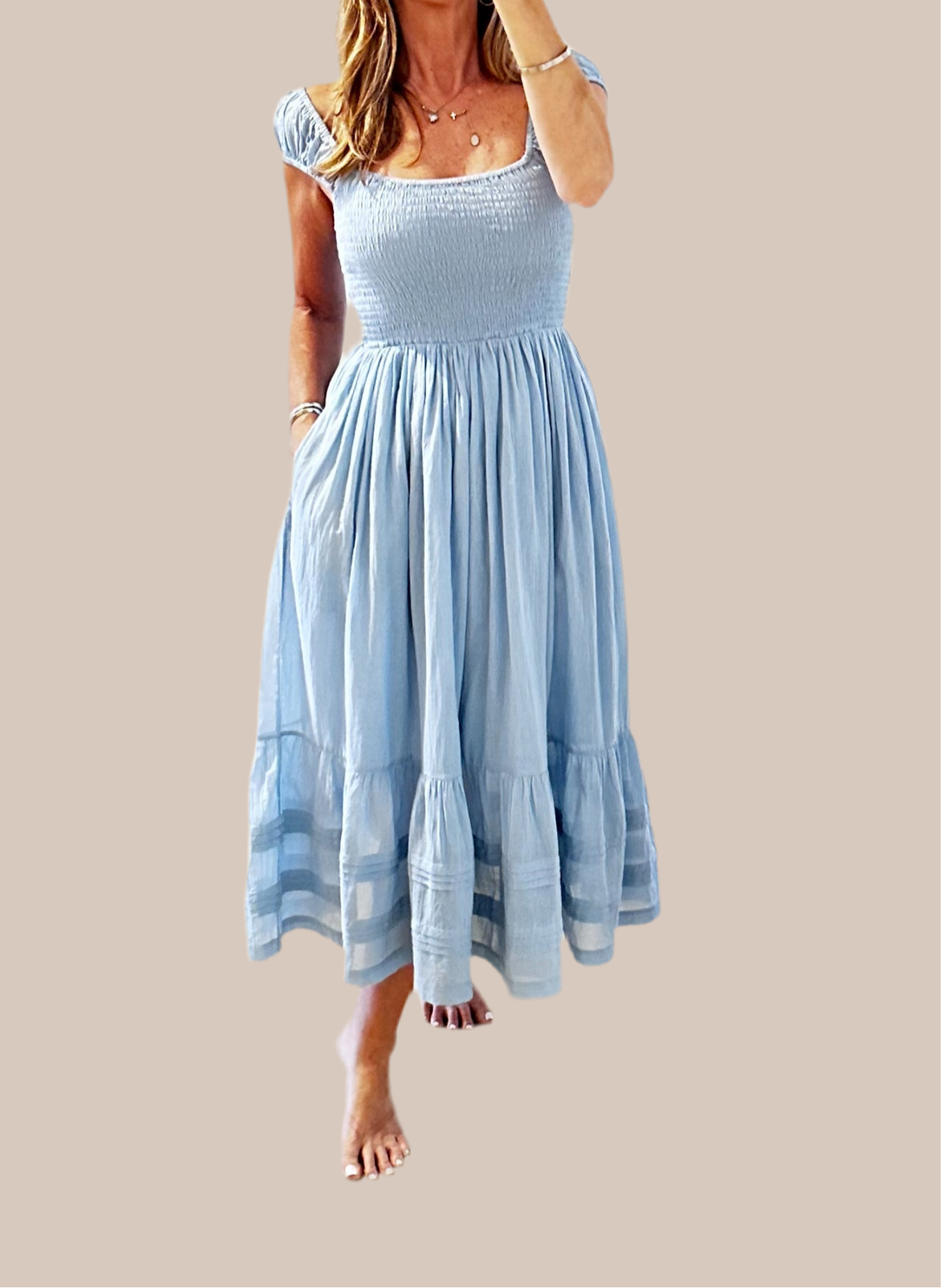 Seema Kahai Elena Organic Jamdani Dress