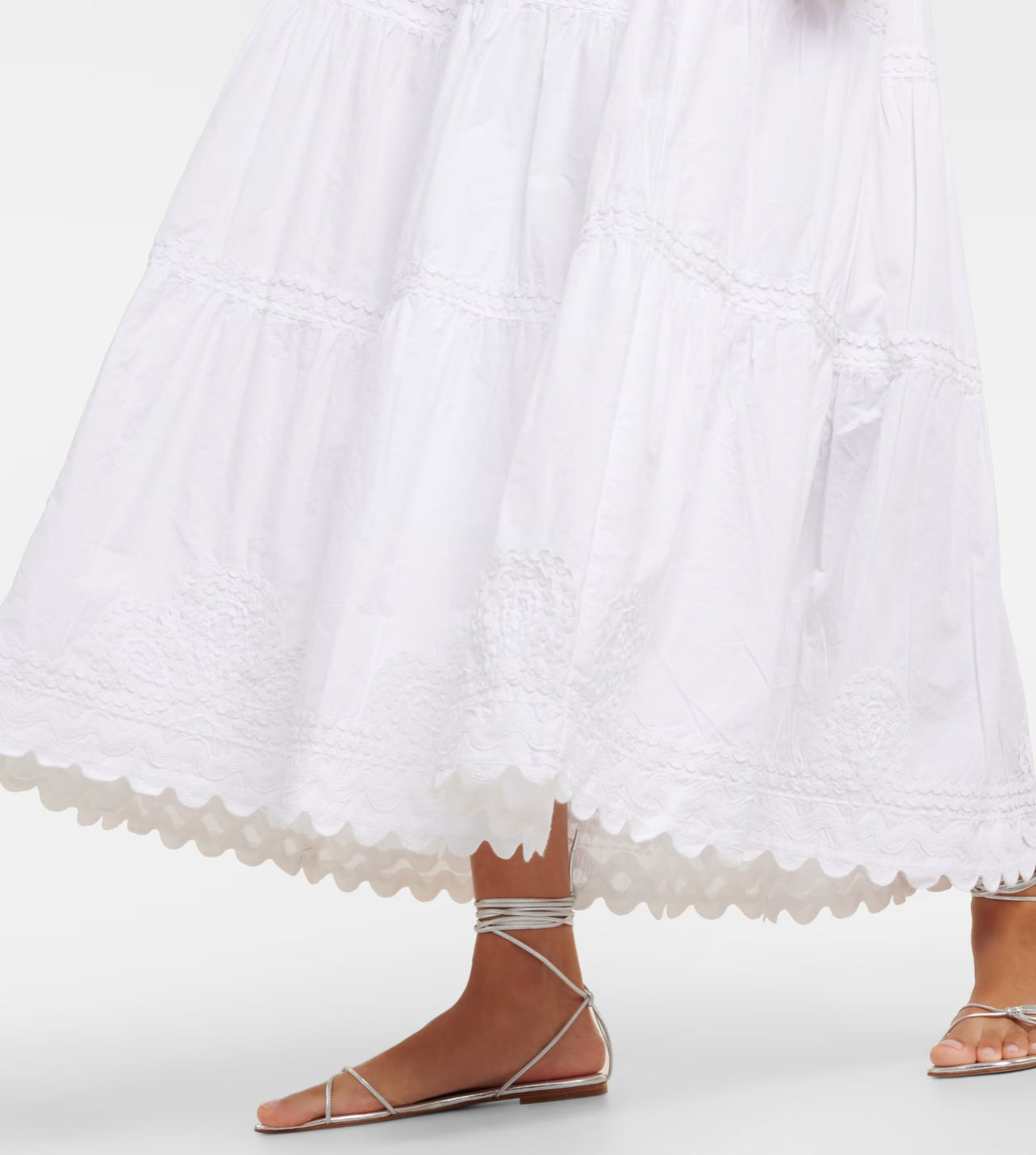 Juliet Dunn white poplin cotton maxi