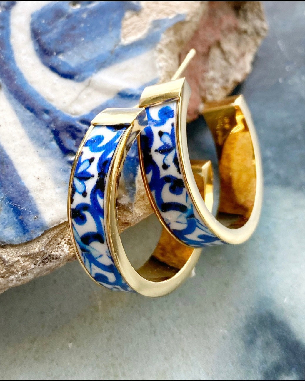 Tile Hoop Earrings