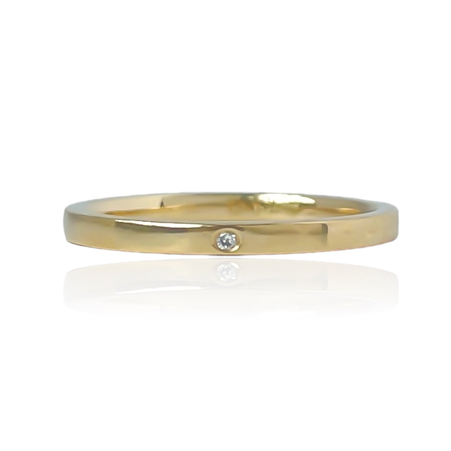 14 Karat Gold Burnished Single Band Ring-RW