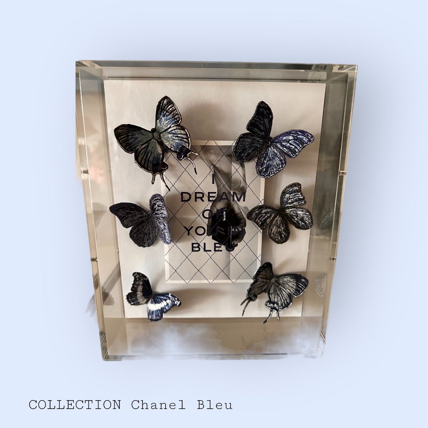 Custom embroidered Limited Edition Chanel Perfume Card Artboxes