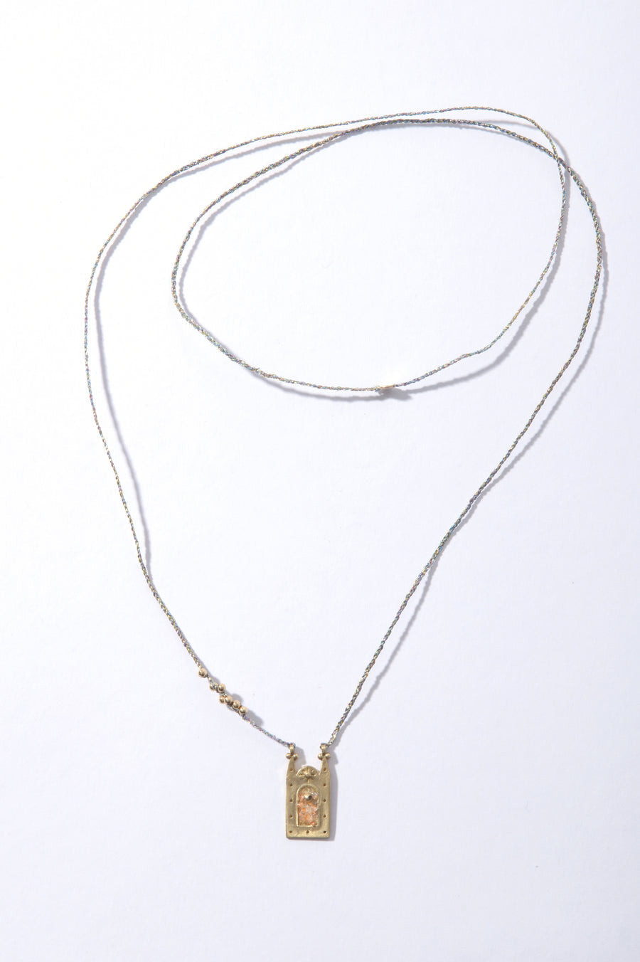 iLD Phoenix Metallic Braided Lurex Necklace -light blue