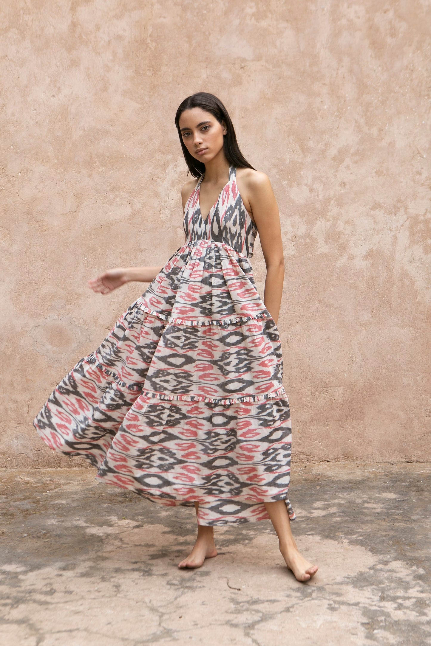 Seema Kahai Maya Ikat Halter Dress