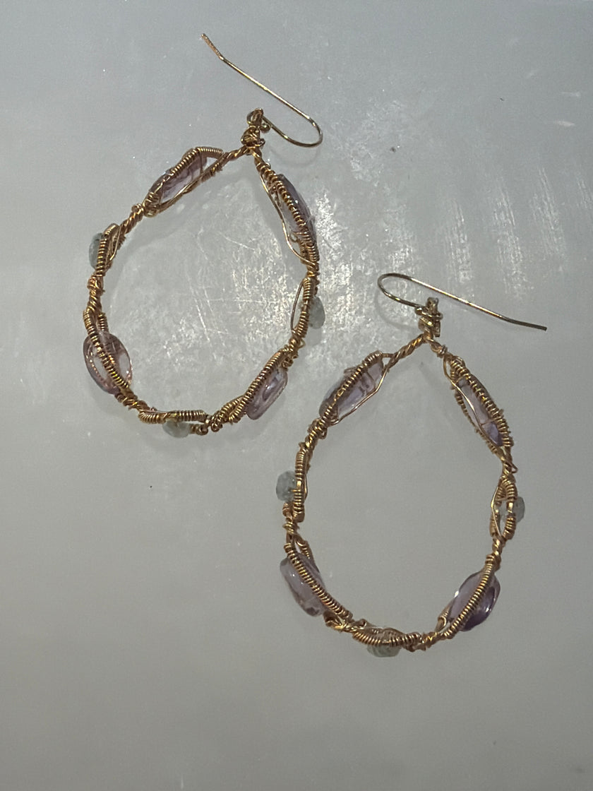 Raphaela Pasquilina Amethyst & Aquamarine Earrings