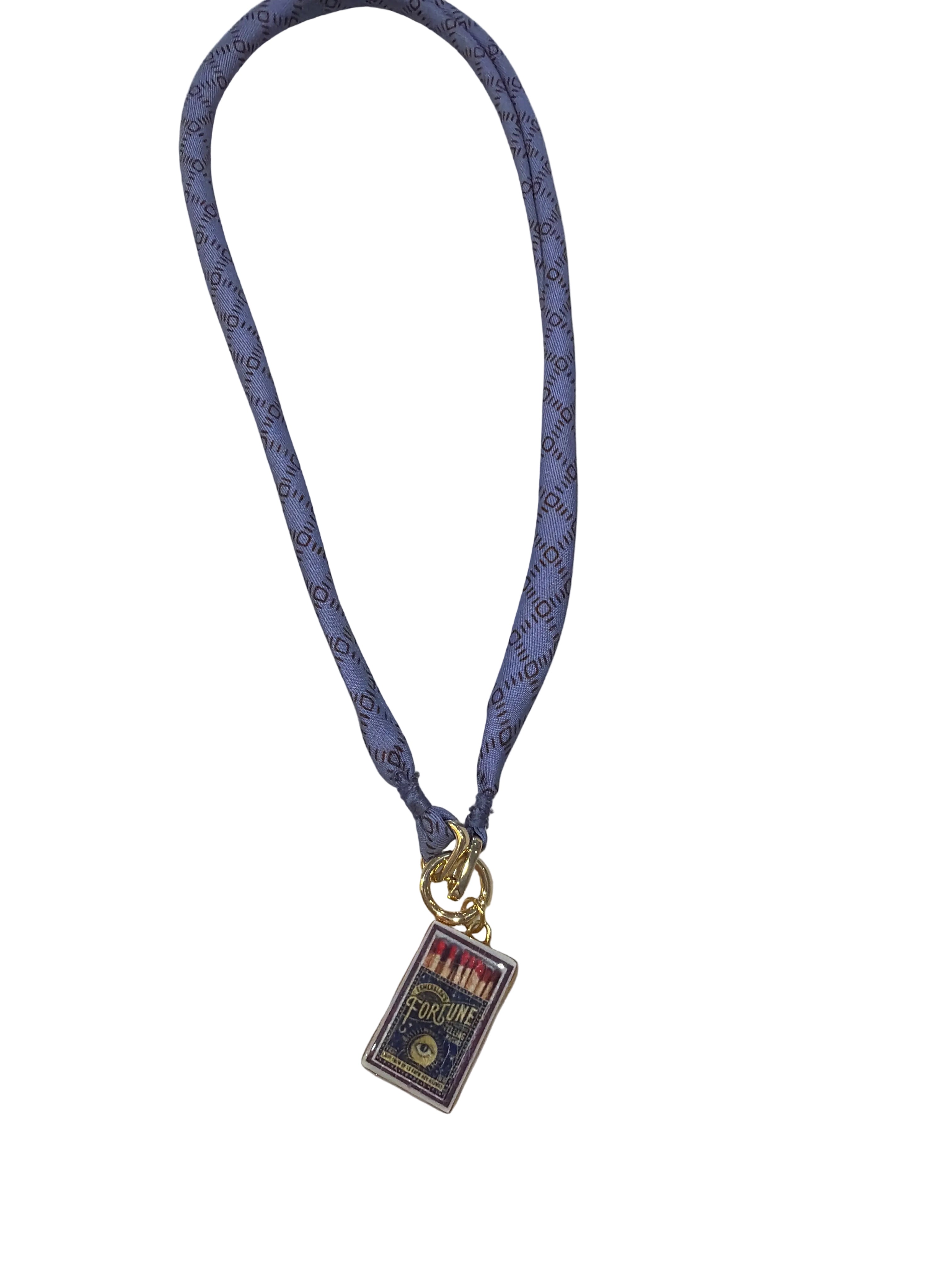 Repurposed silk scarf with charm