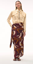 Juan de Dios Mapara Crepe Chine Skirt-Purple Horses