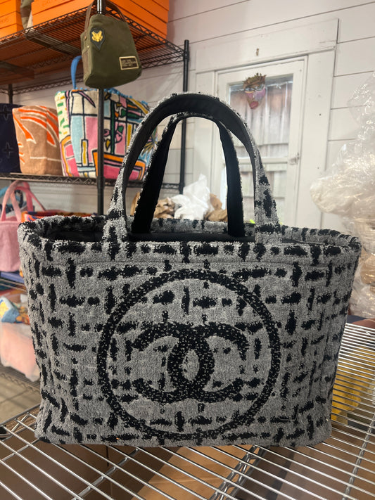 Classic Tweed Gray Boat Tote