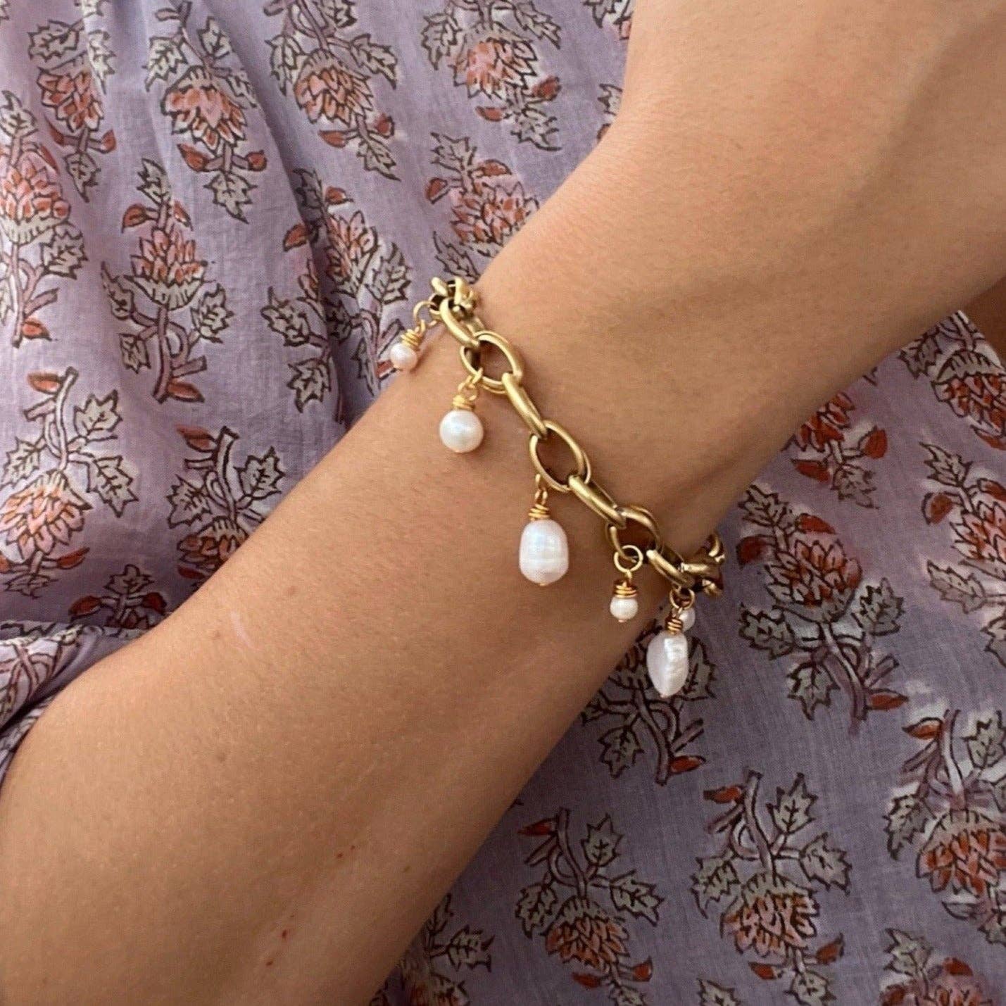 Bari Pearl Charm Bracelet