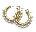 Wrap Hoop - White Pearl Earrings