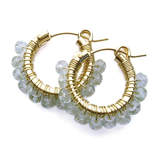 Aquamarine  Hoop Earrings