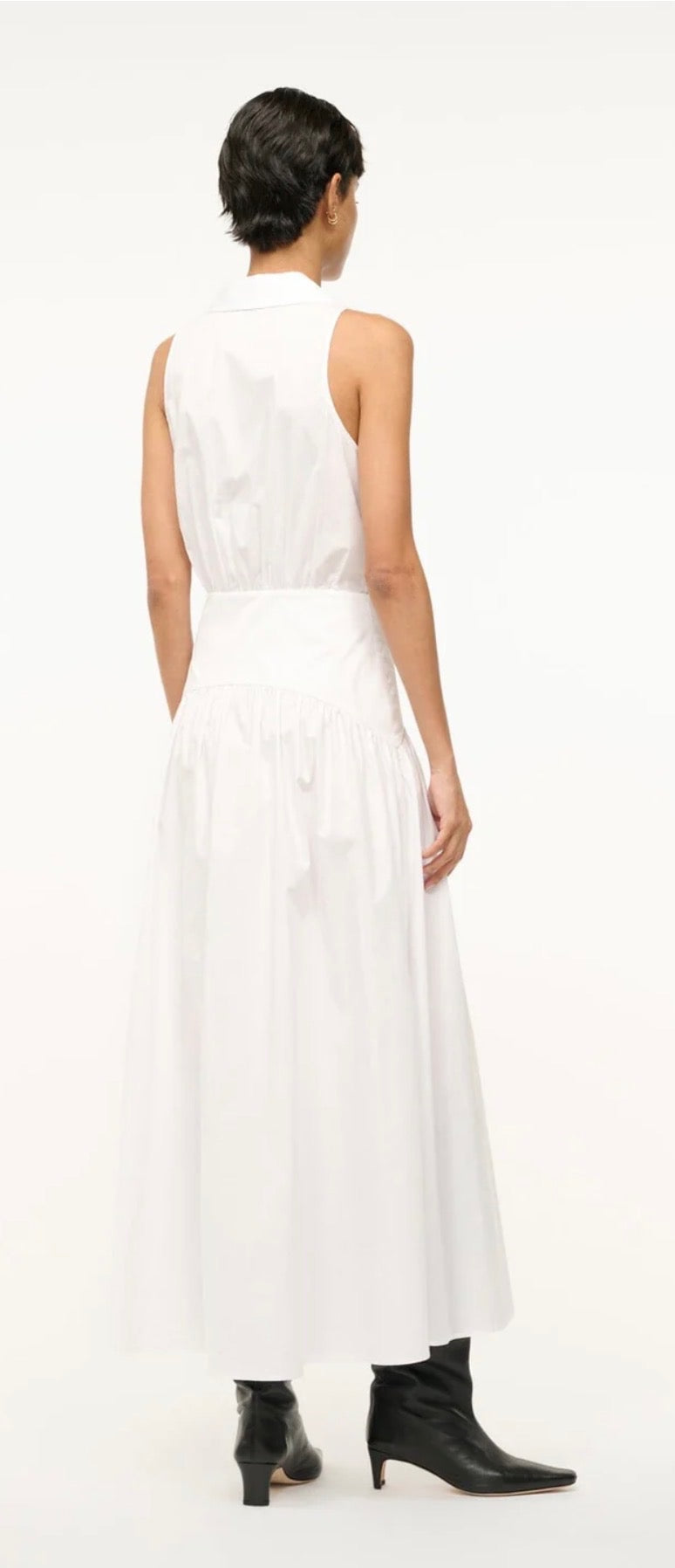 Staud Romy Stretch Poplin Fit & Flare Shirtdress