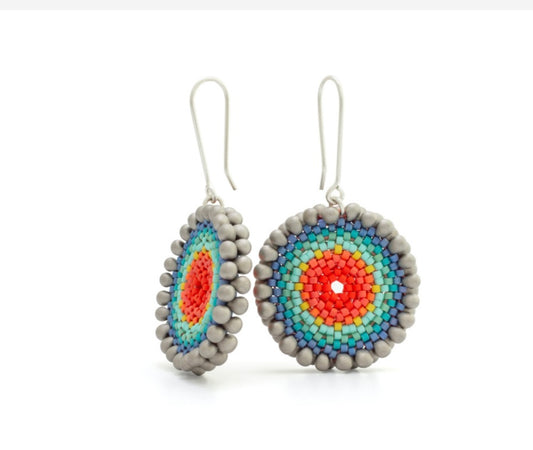 Claudia Fajardo Disc Drop Earrings