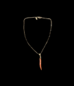 Theas Collection- 18 Karat Gold Baby Cable Chain Bracelet with Coral Horn-