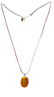 By Johanna lurex braid necklace with bird medal