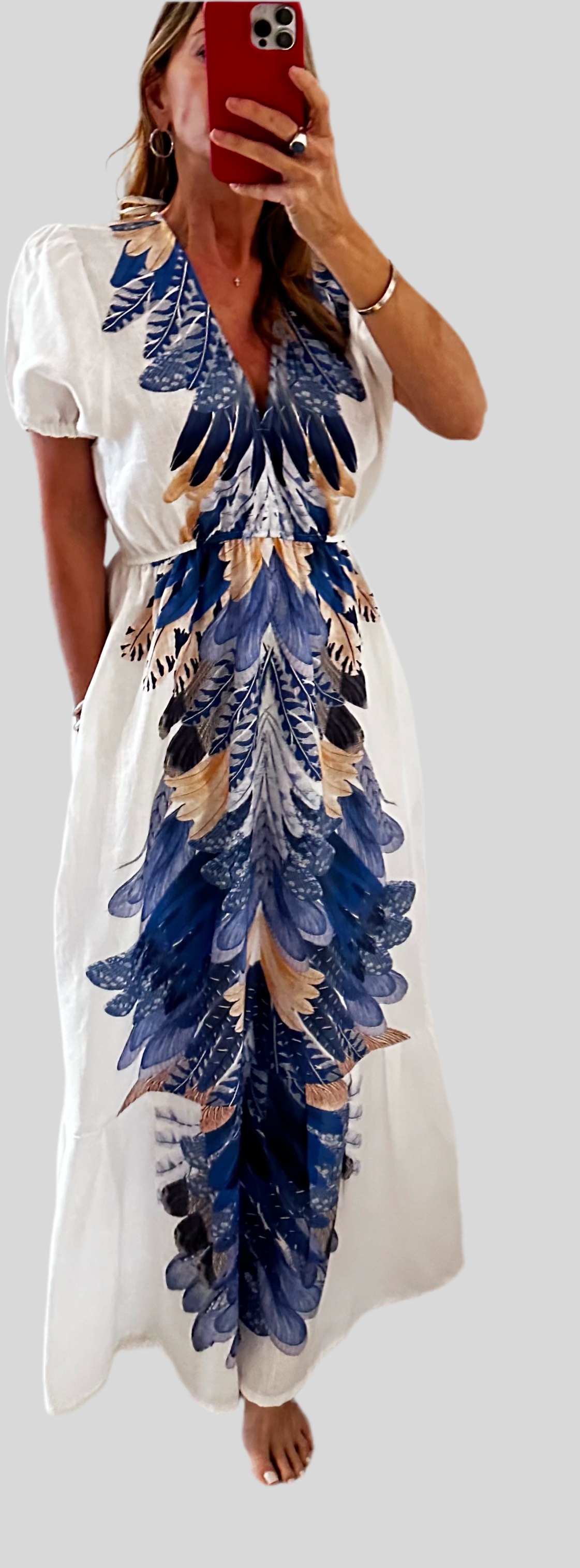 Solange M Blue Tabay Ruffle Gown S-Mode