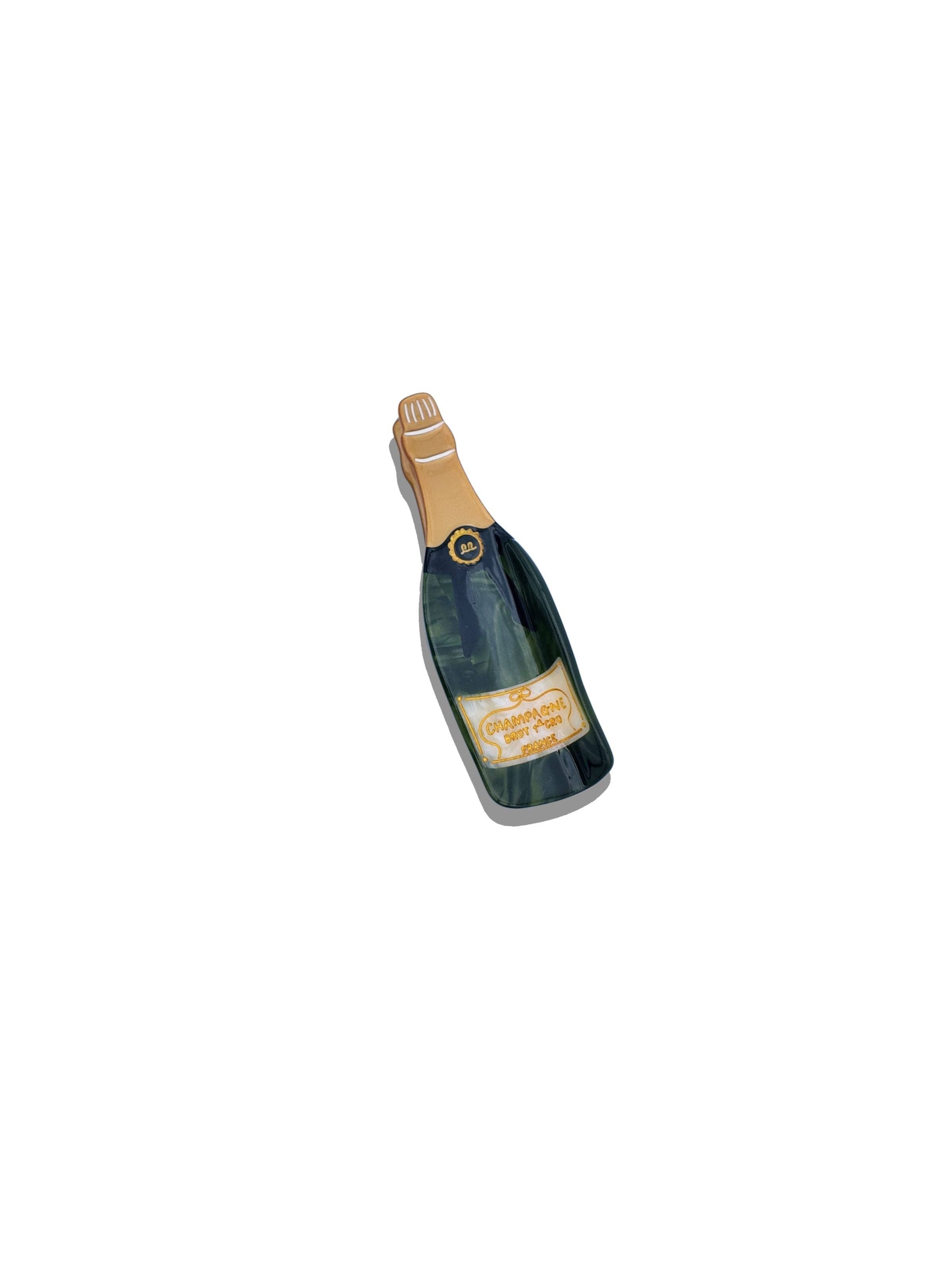 Hand-painted Champagne Claw Hair Clip
