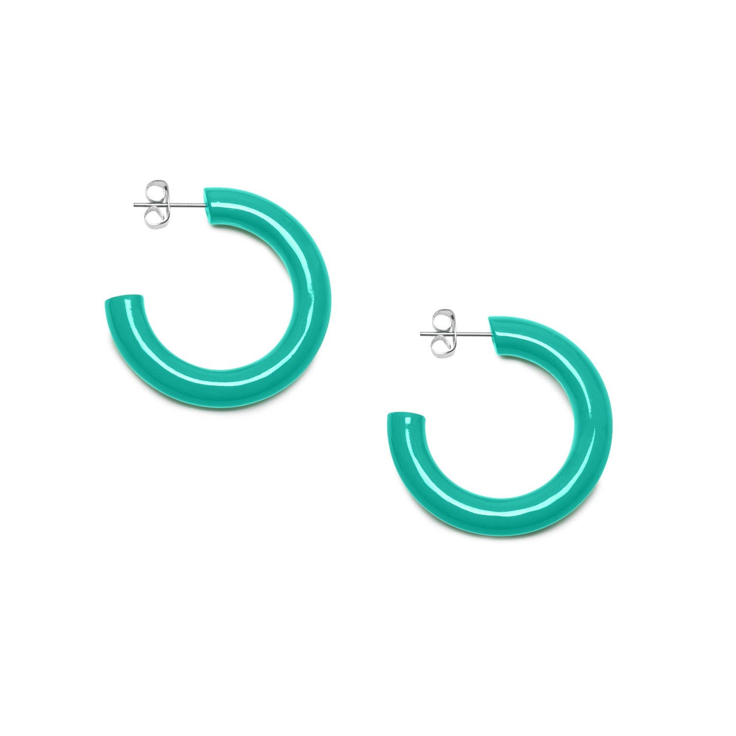 Rounded Aquamarine Lacquered hoop