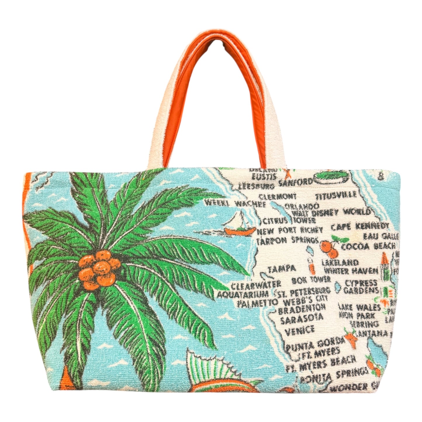 Vintage Florida Maps Boat Tote