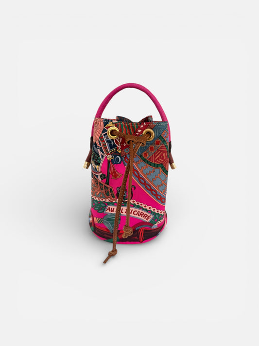 La Vie Corail Silk Bucket Bag By Lady Cuir