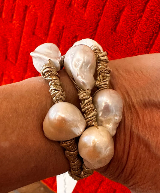 Mela Triple Baroque Pearl Bracelet