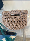 Crocheted Cotton Rope Handbag -Beige