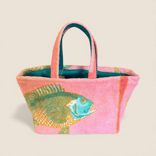 The Pink Parrot Fish boat tote by Lady Cuir