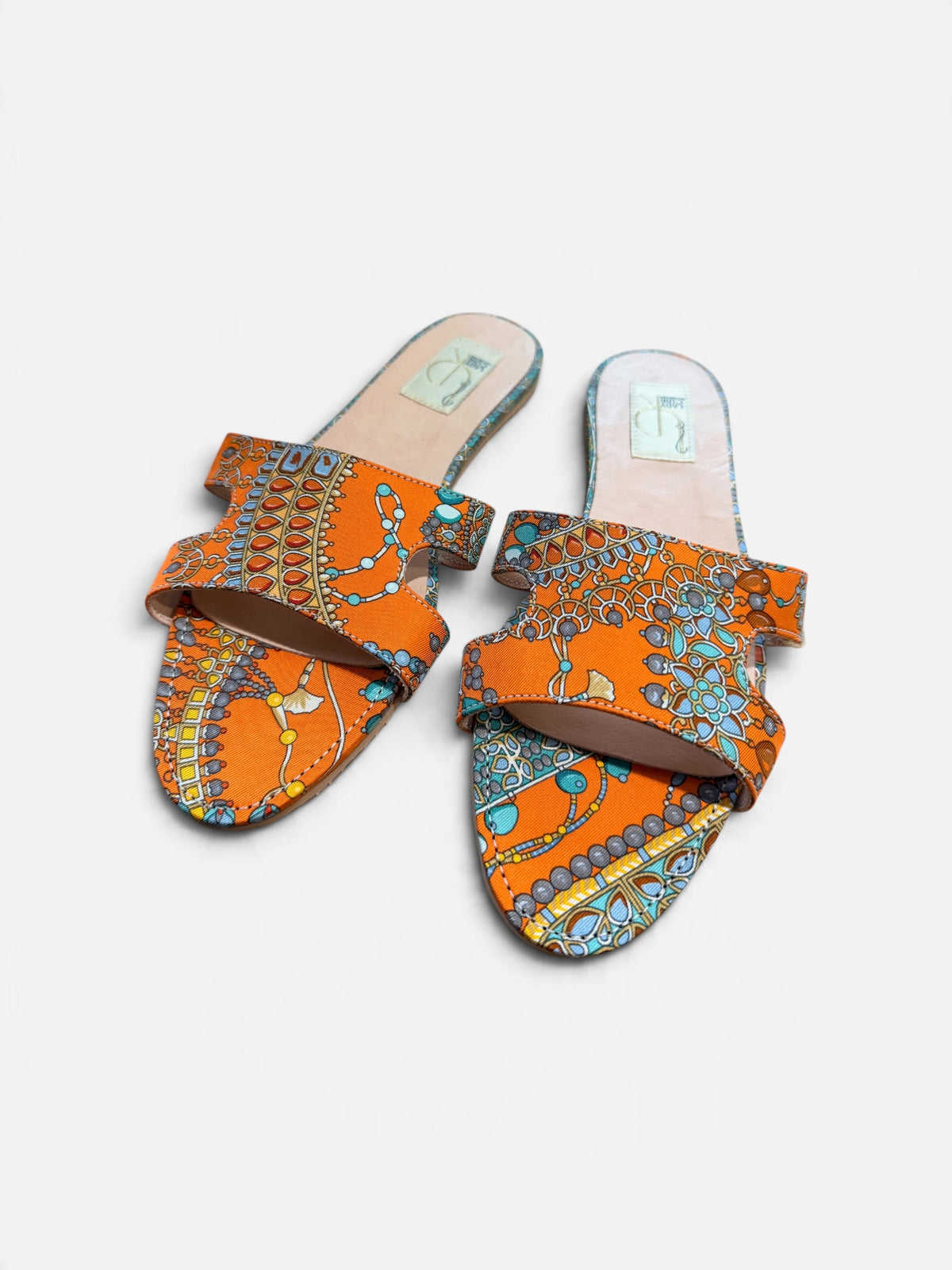 The Orange Jewel Silk Sandals