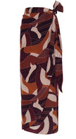 Juan de Dios Mapara Crepe Chine Skirt-Purple Horses