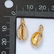 24K Gold Filled White Enamel Cowrie Shell Clam Charm