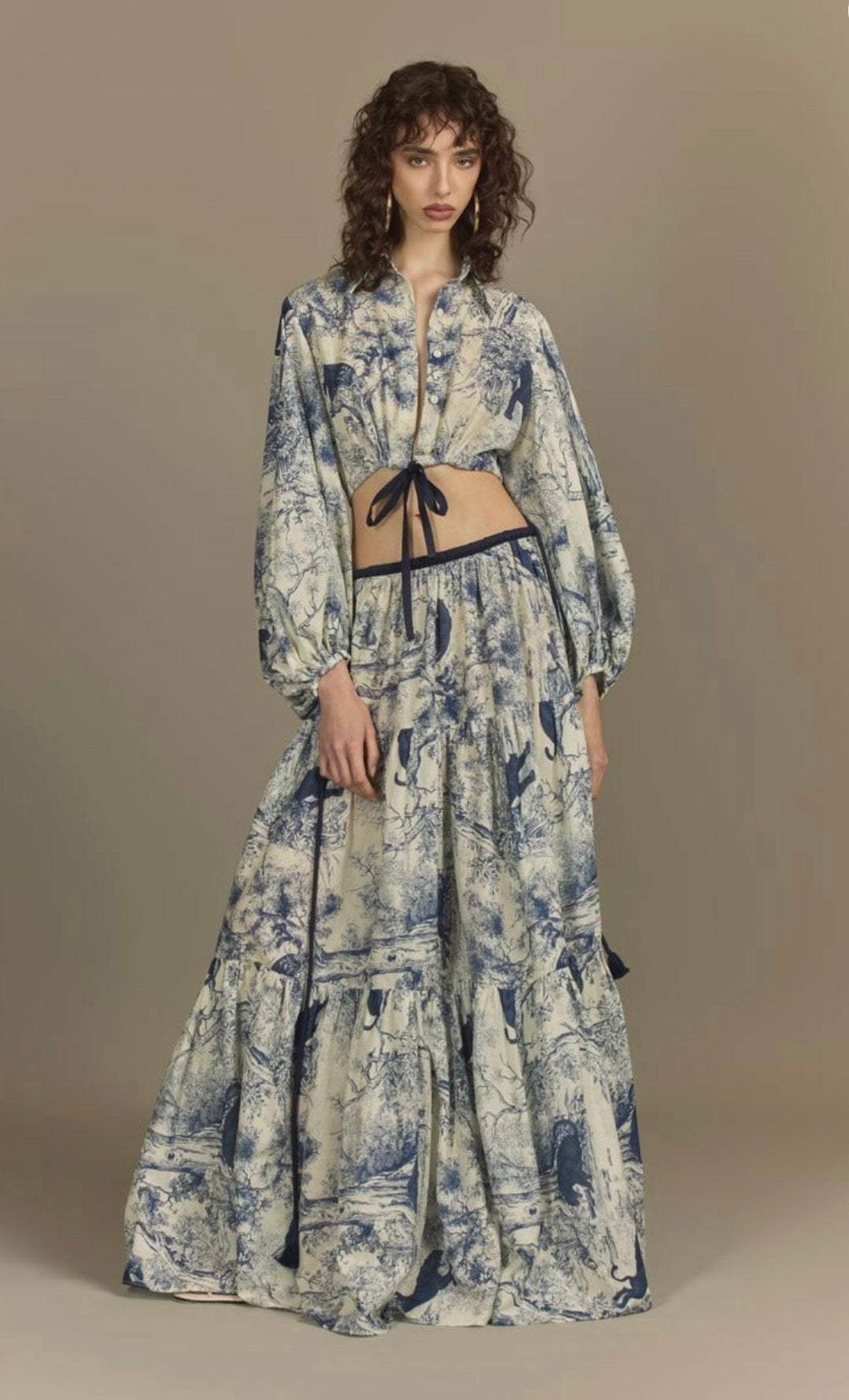 Yukio Toile Safari Crop Top