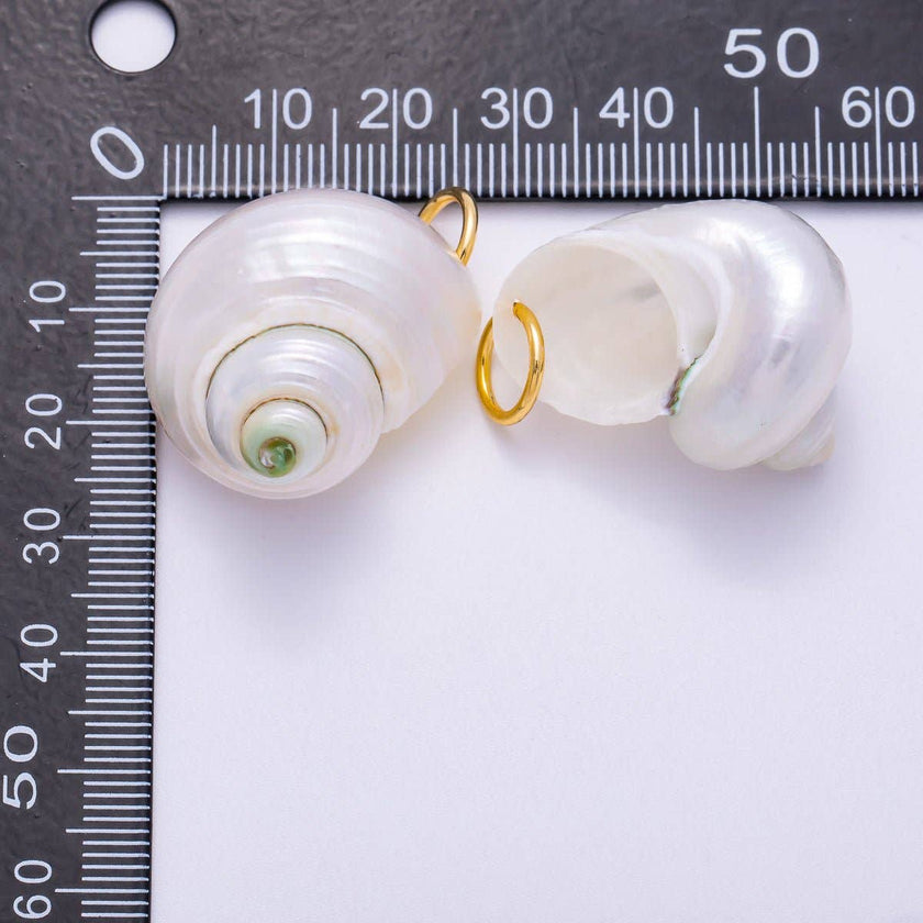 18K Gold Filled Freshwater Pearl Conch Sea Shell Charm