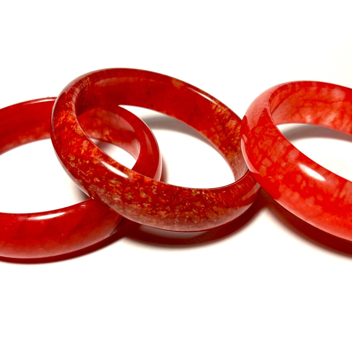 Blood Jade Bangle Bracelet - 60 mm