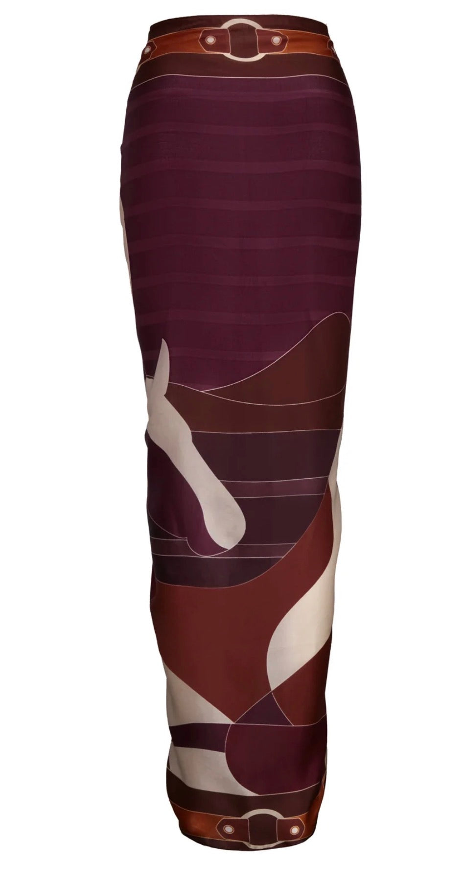 Juan De Dios de la Falaise Silk Sarong Skirt-Purple Horses