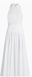 Staud Romy Stretch Poplin Fit & Flare Shirtdress