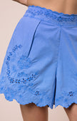 Juliet Dunn Cotton Poplin Embroidered Shorts